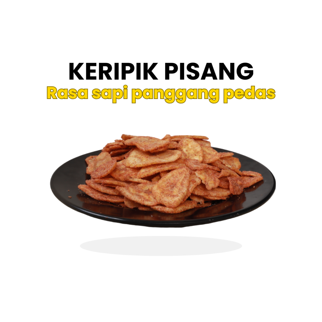 Keripik pisang sapi panggang pedas