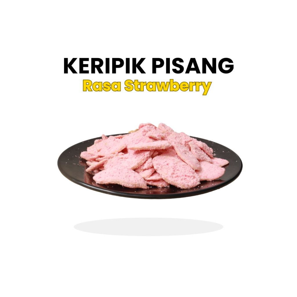 Keripik pisang strawberry